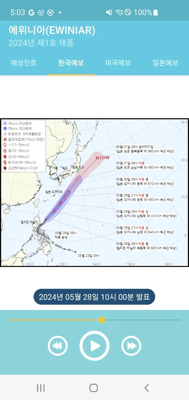 태풍 - 한미일 태풍예보 | Indus Appstore | Screenshot