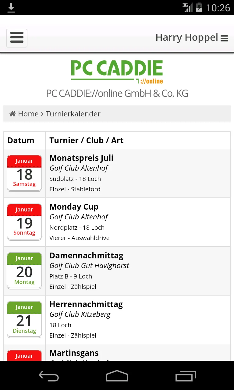 PC CADDIE Golf Club App | Indus Appstore | Screenshot