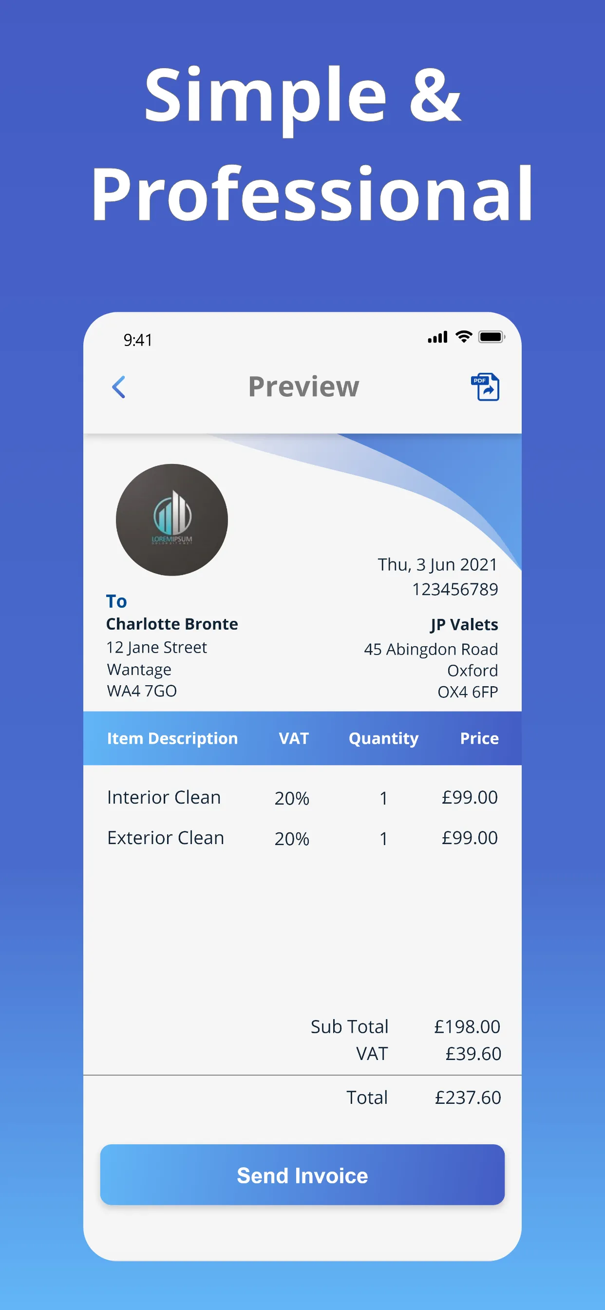 E Invoice Generator: invoice24 | Indus Appstore | Screenshot