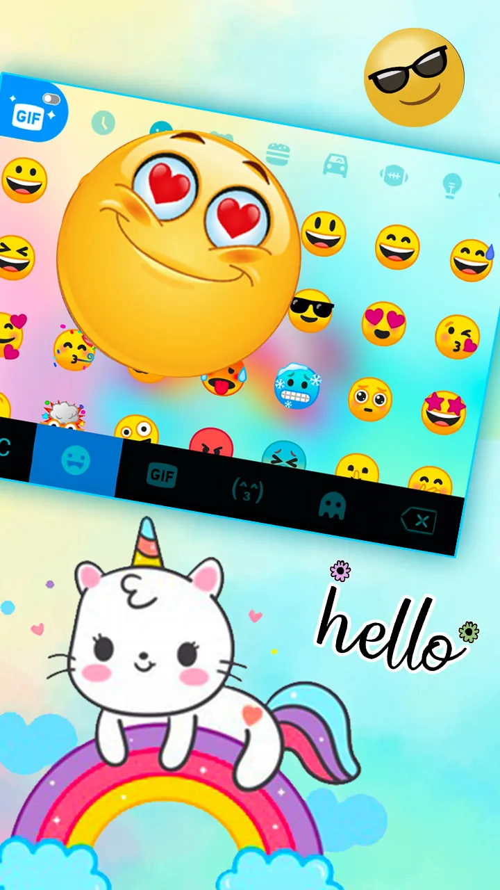 Rainbow Cat Unicorn Keyboard B | Indus Appstore | Screenshot