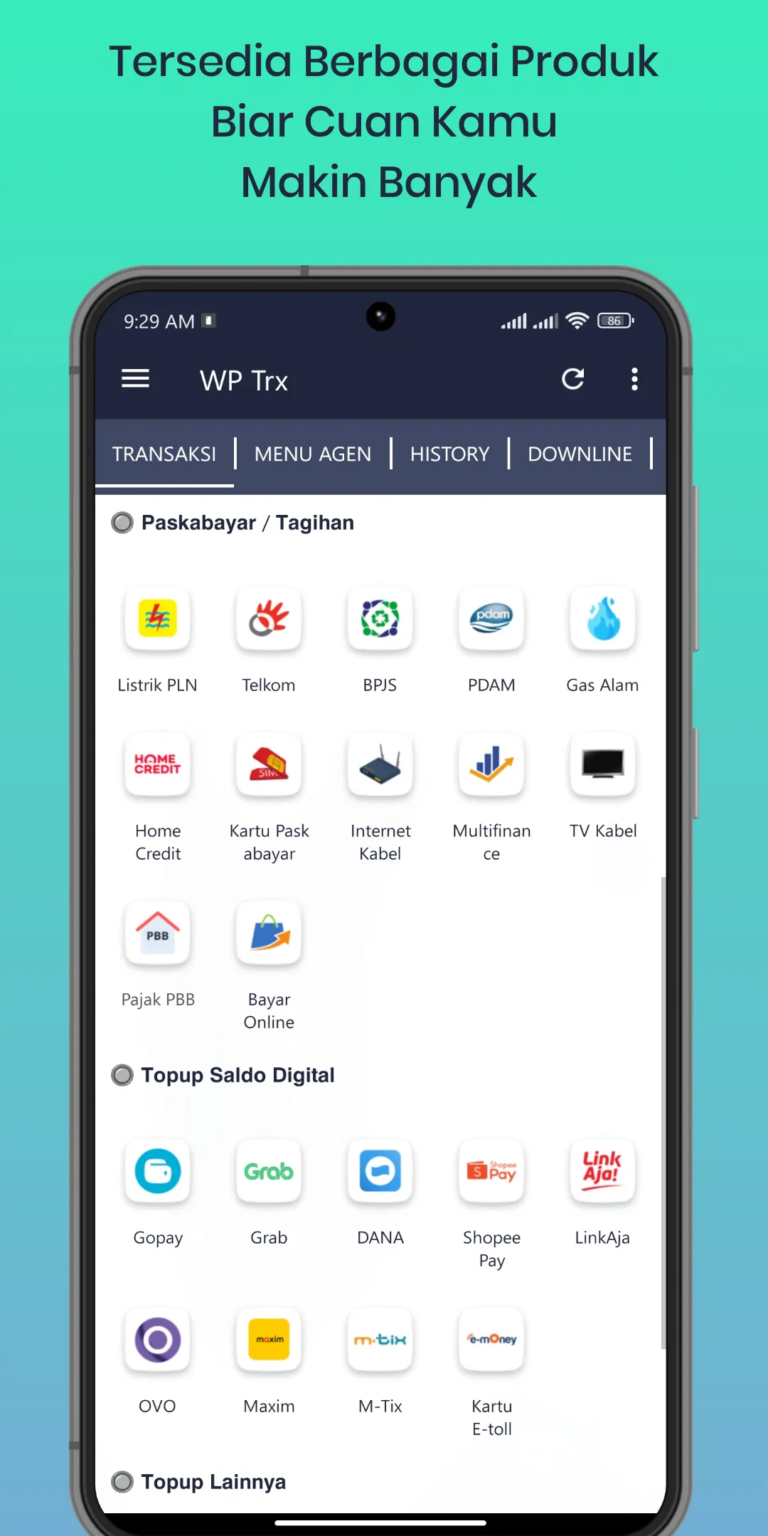 WP Trx: Pulsa Kuota PPOB Murah | Indus Appstore | Screenshot