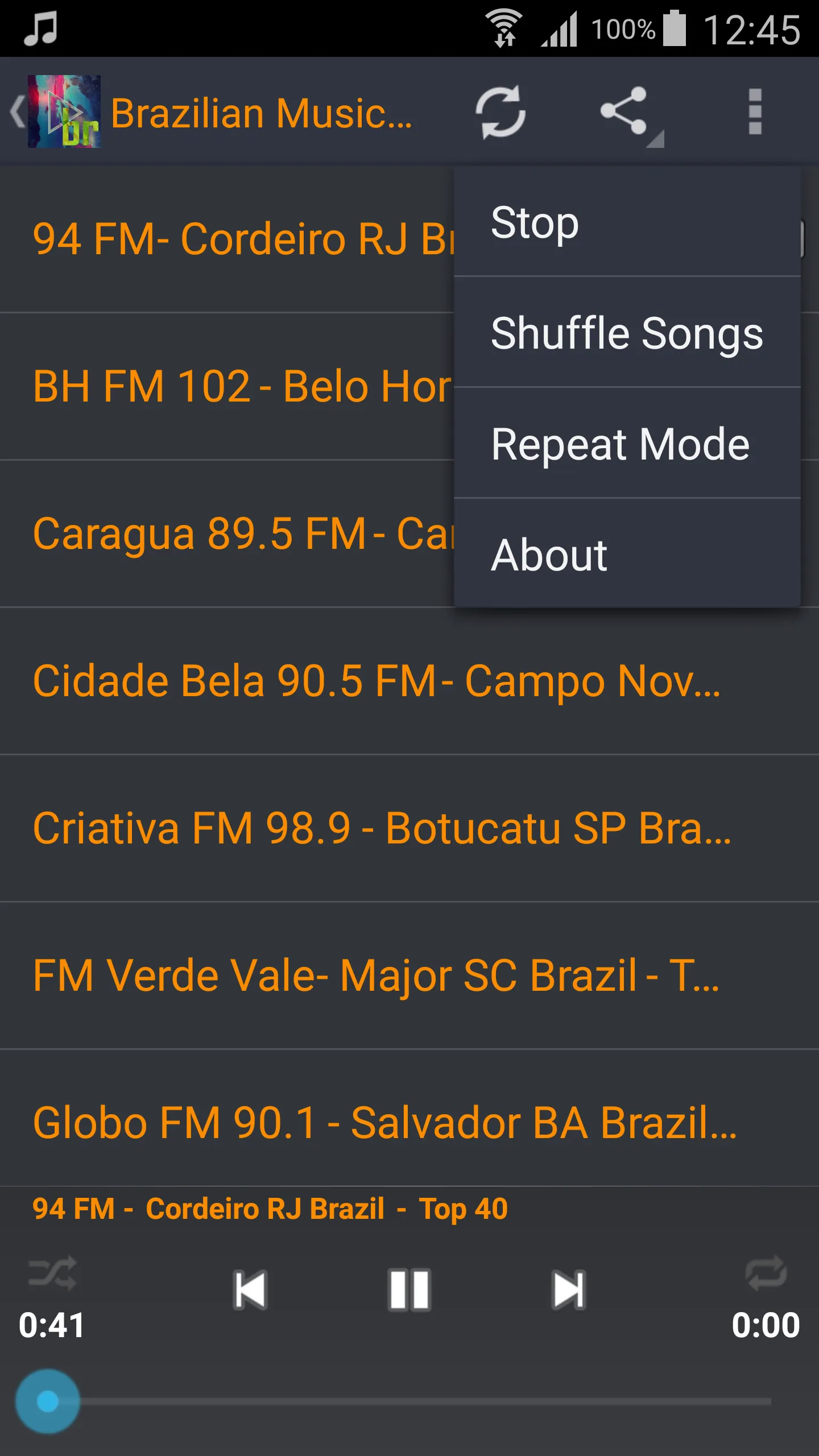 Brazilian Music ONLINE | Indus Appstore | Screenshot