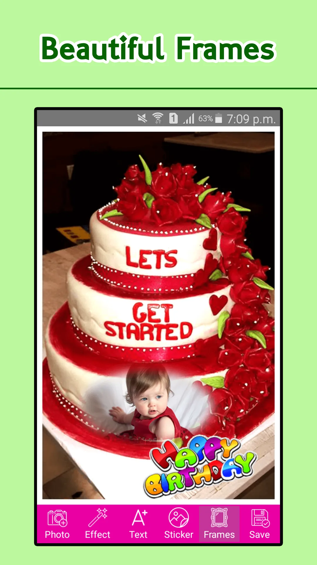 Happy Birthday Cake Frames | Indus Appstore | Screenshot