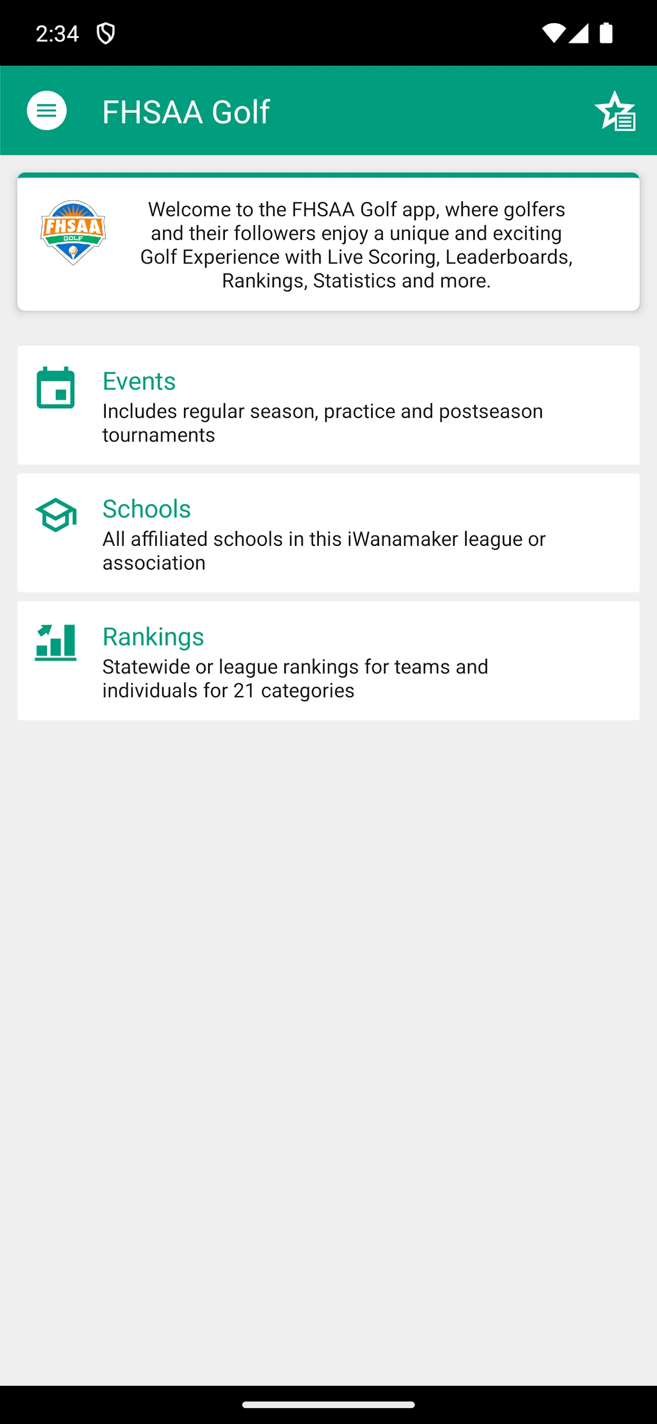 FHSAA GOLF | Indus Appstore | Screenshot