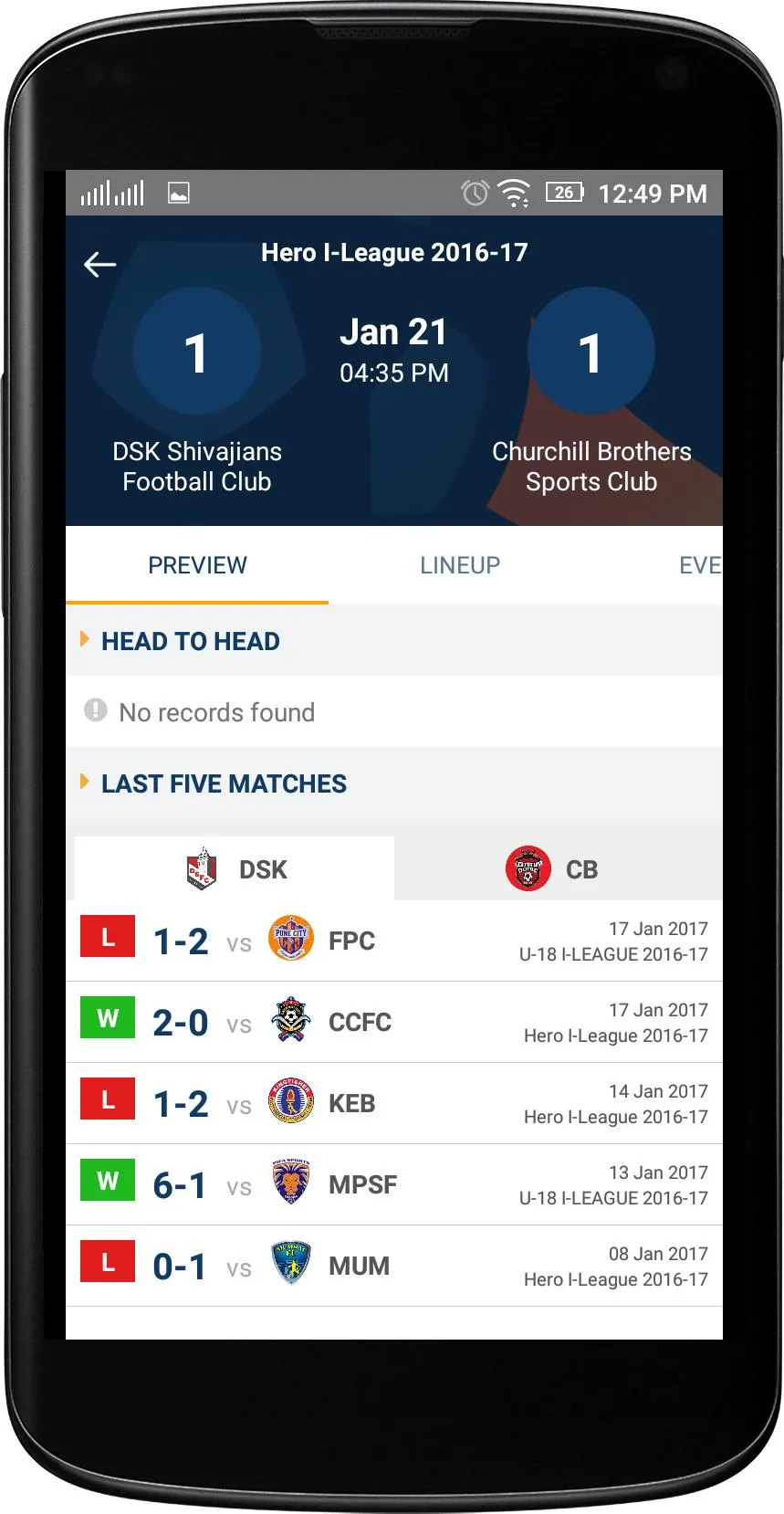 I-League Official | Indus Appstore | Screenshot