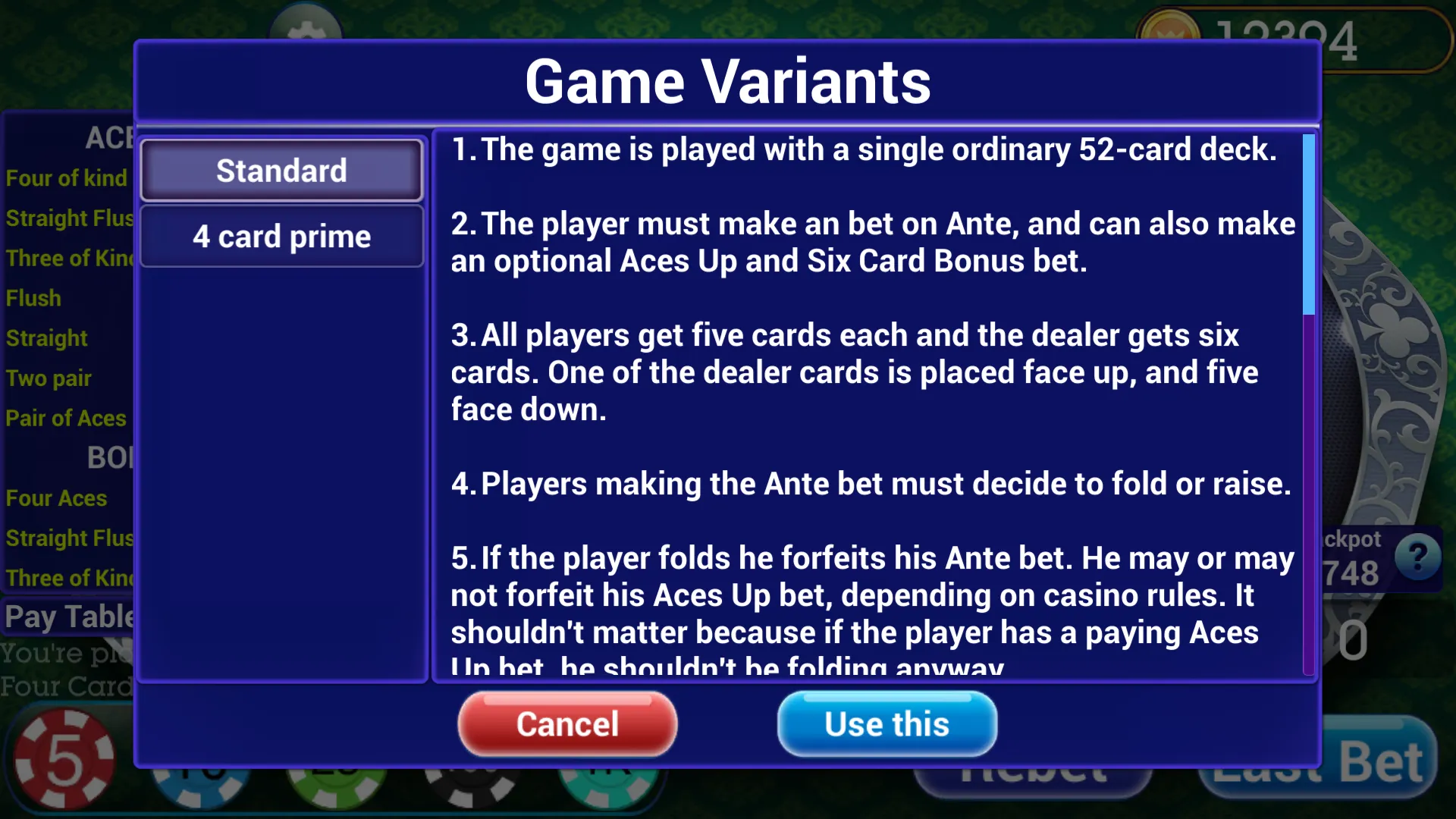 Poker Four Card | Indus Appstore | Screenshot