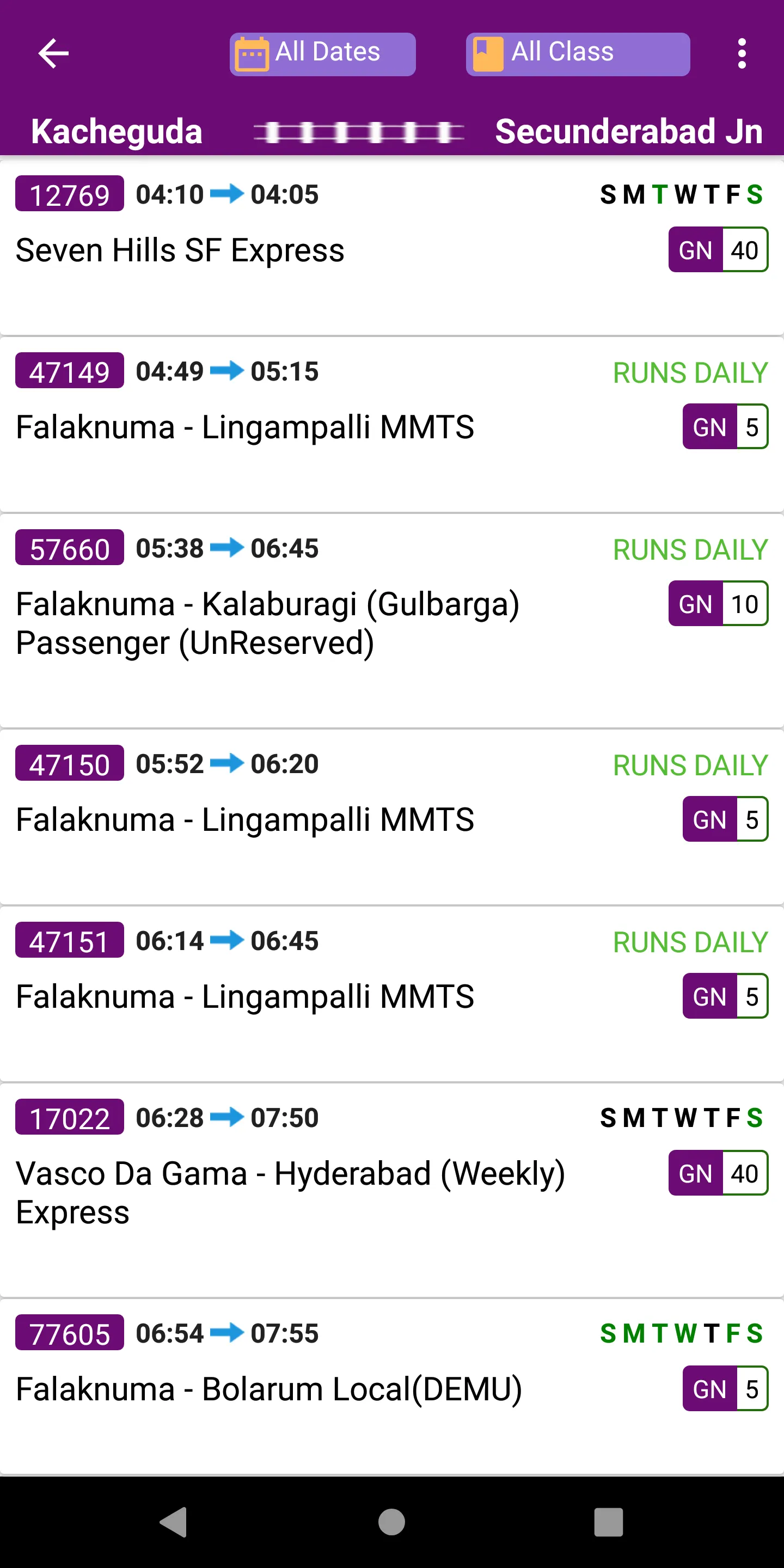 Hyderabad Trains | Indus Appstore | Screenshot