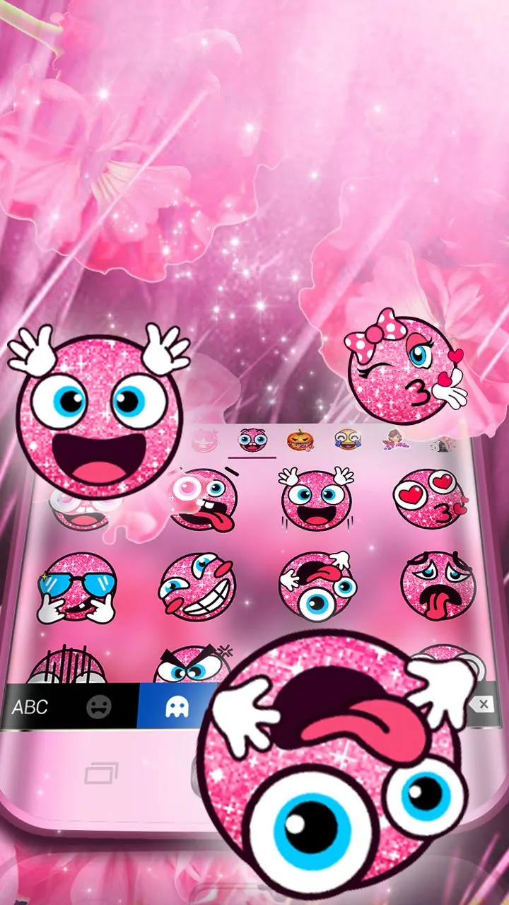 Pink Floral Rain Keyboard Them | Indus Appstore | Screenshot