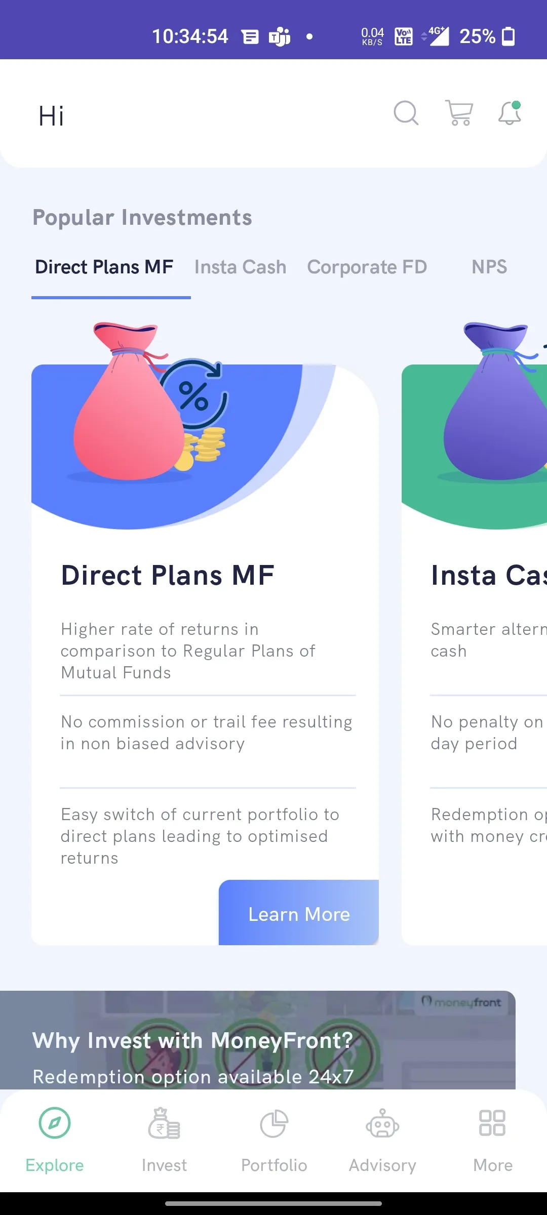 Moneyfront Direct Mutual Funds | Indus Appstore | Screenshot