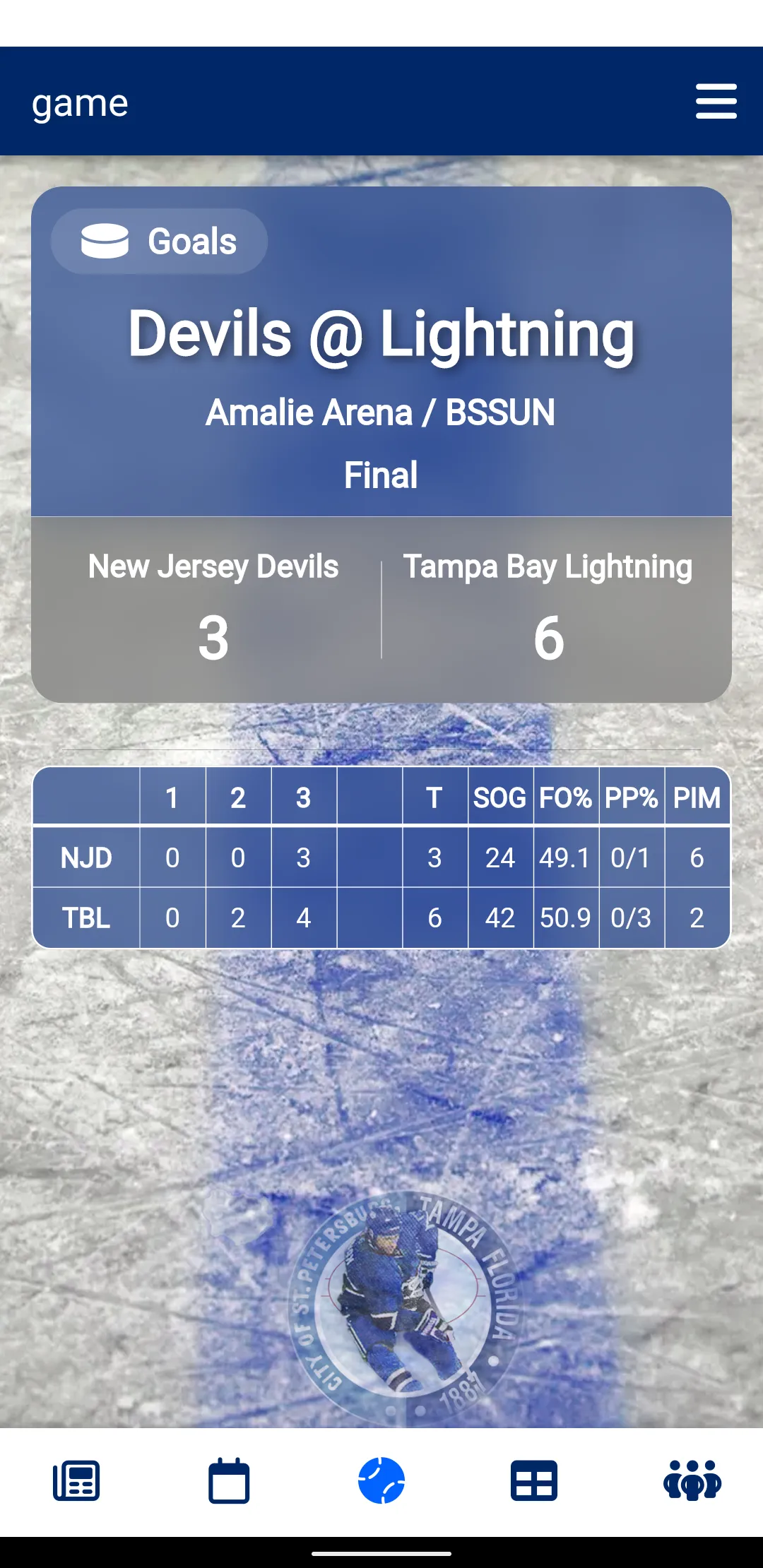 Tampa Bay Hockey | Indus Appstore | Screenshot