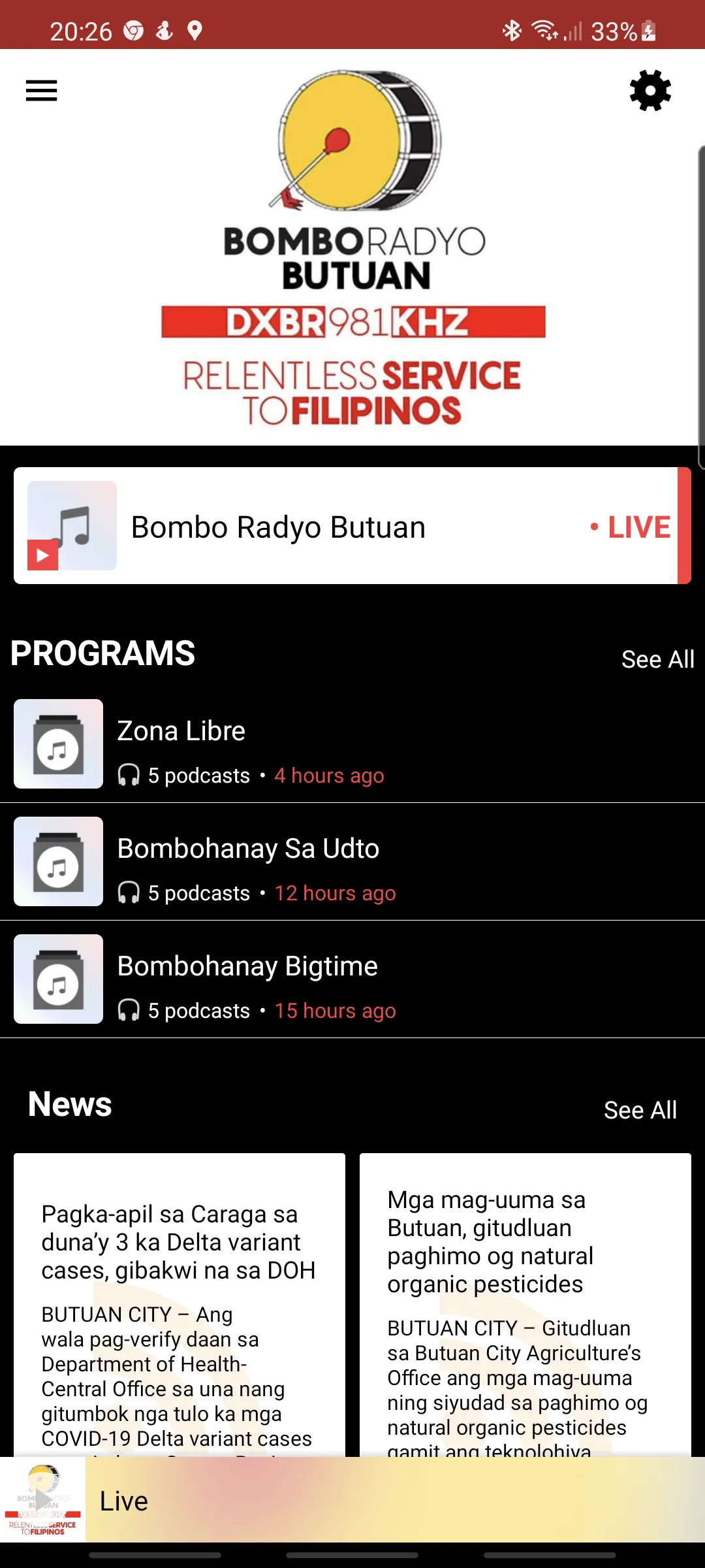 Bombo Radyo Philippines | Indus Appstore | Screenshot