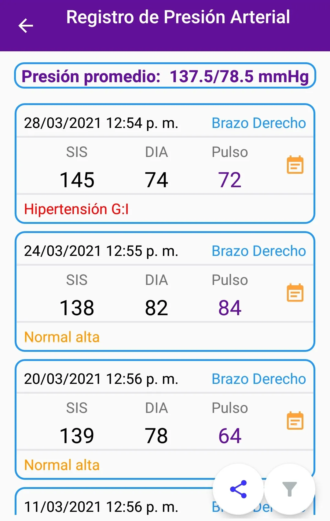 Blood Pressure Diary | Indus Appstore | Screenshot