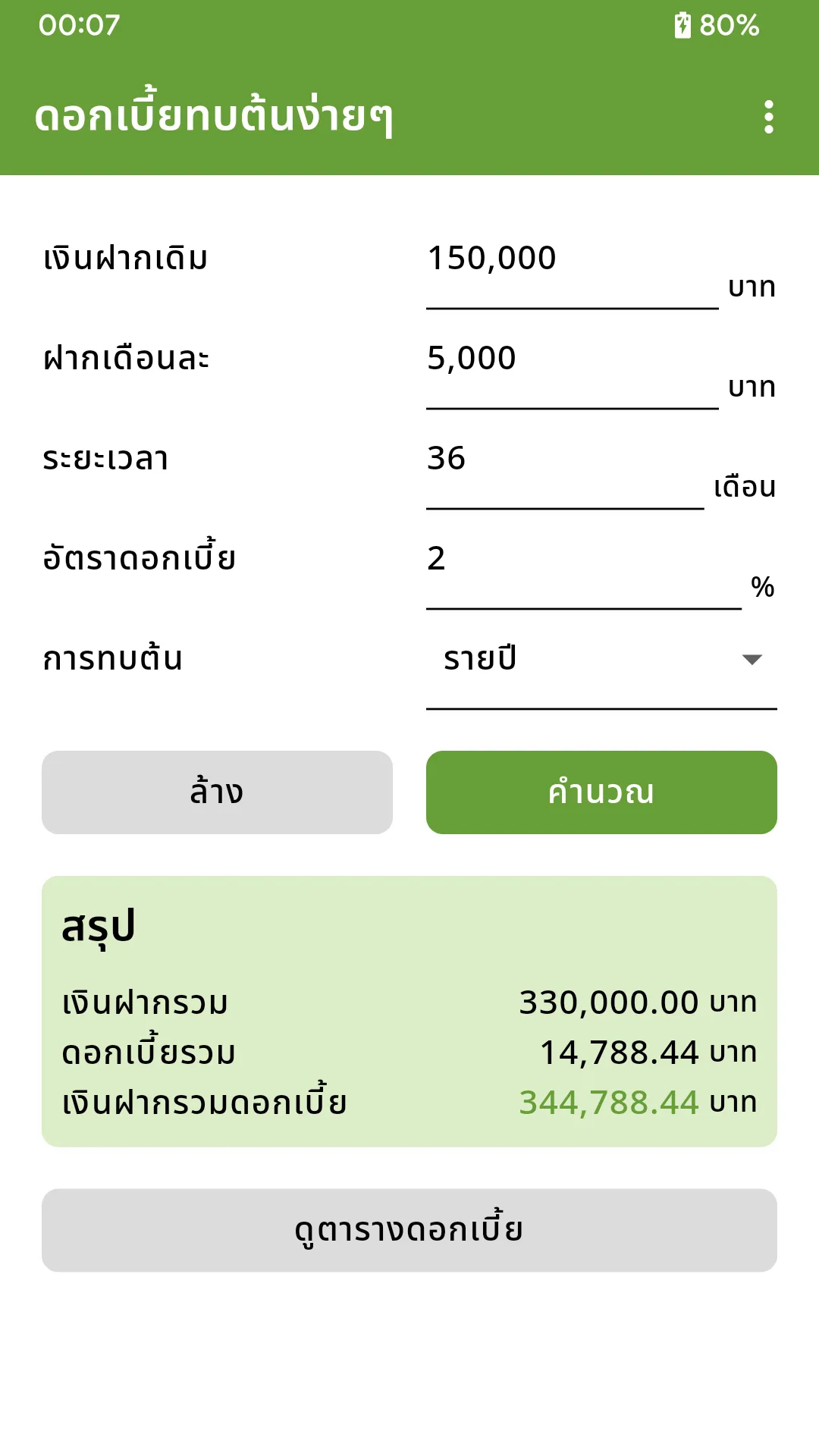 ดอกเบี้ยทบต้นง่ายๆ | Indus Appstore | Screenshot