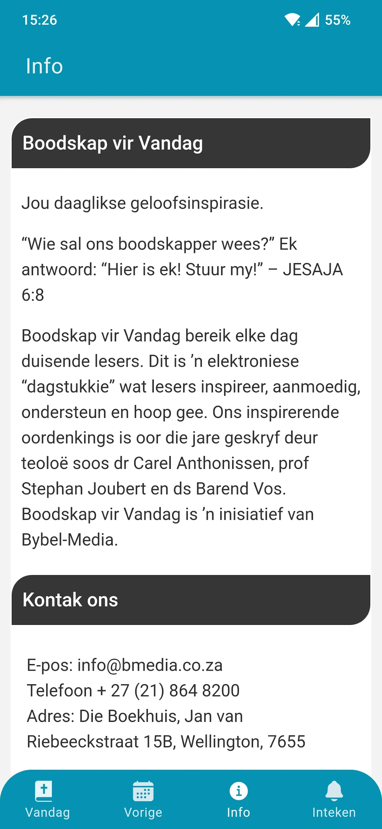 Boodskap vir Vandag | Indus Appstore | Screenshot