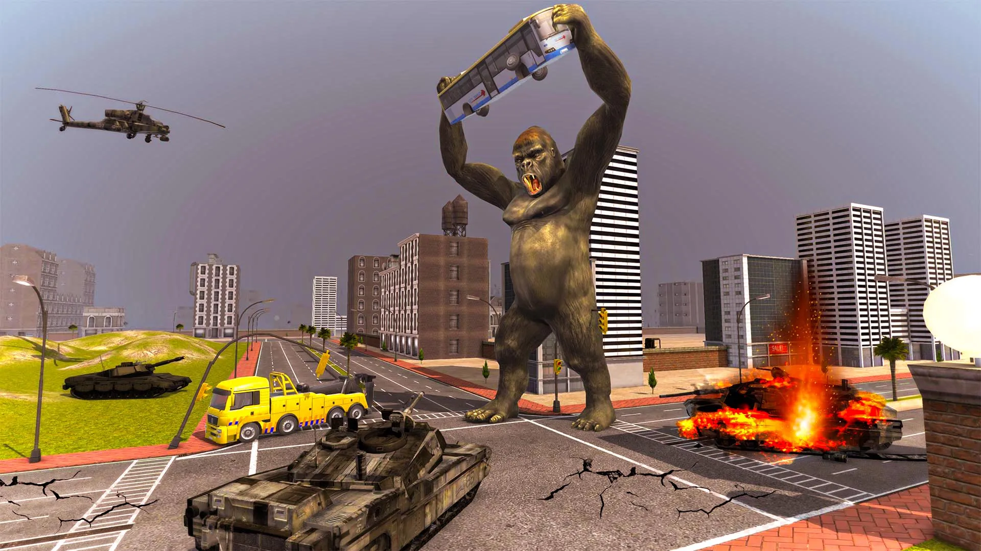 Angry Gorilla City Smasher 3D | Indus Appstore | Screenshot