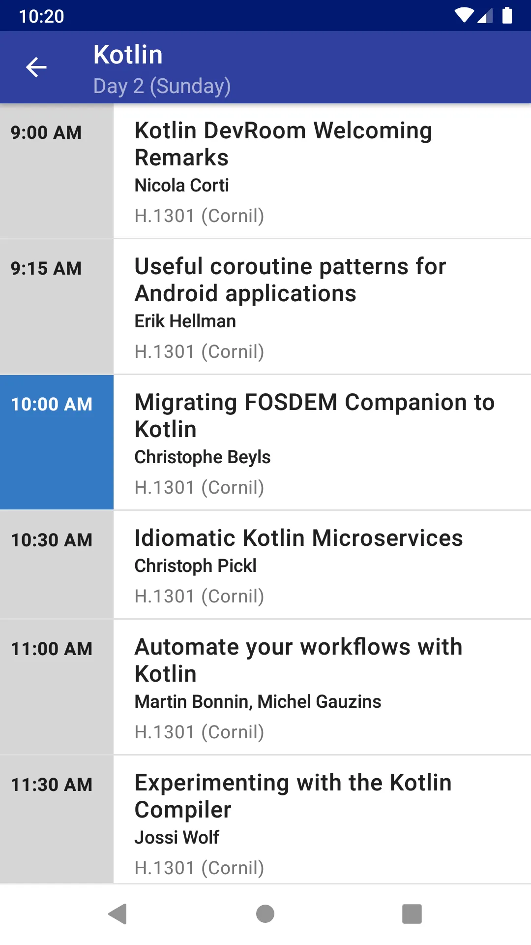 FOSDEM Companion | Indus Appstore | Screenshot