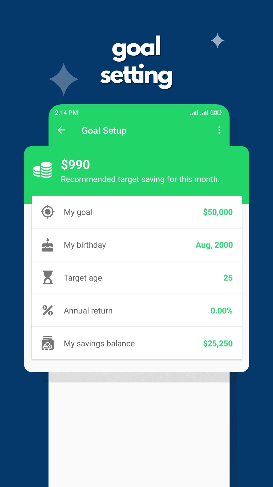 Goal Savings | Indus Appstore | Screenshot