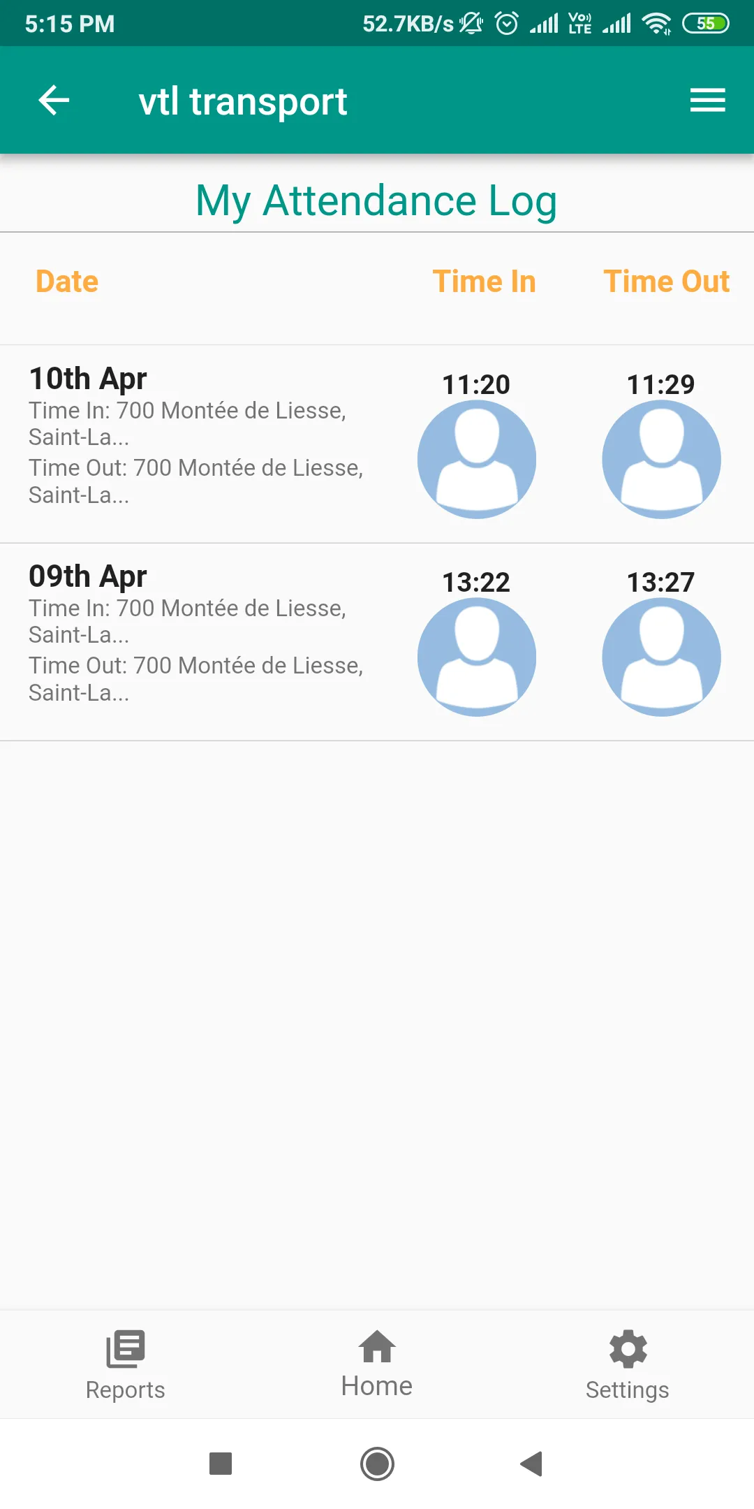 VTLTransport Attendance | Indus Appstore | Screenshot