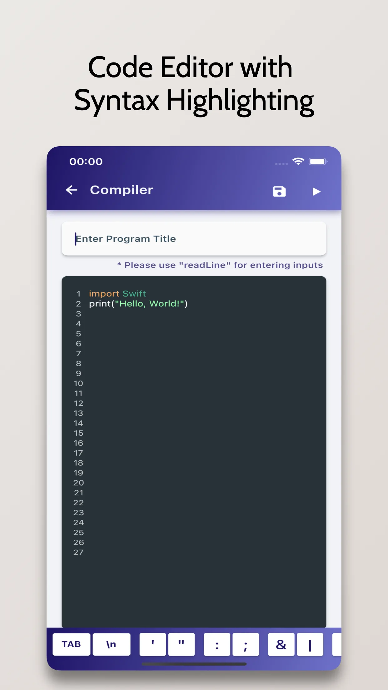 Swift Compiler - Run .swift | Indus Appstore | Screenshot