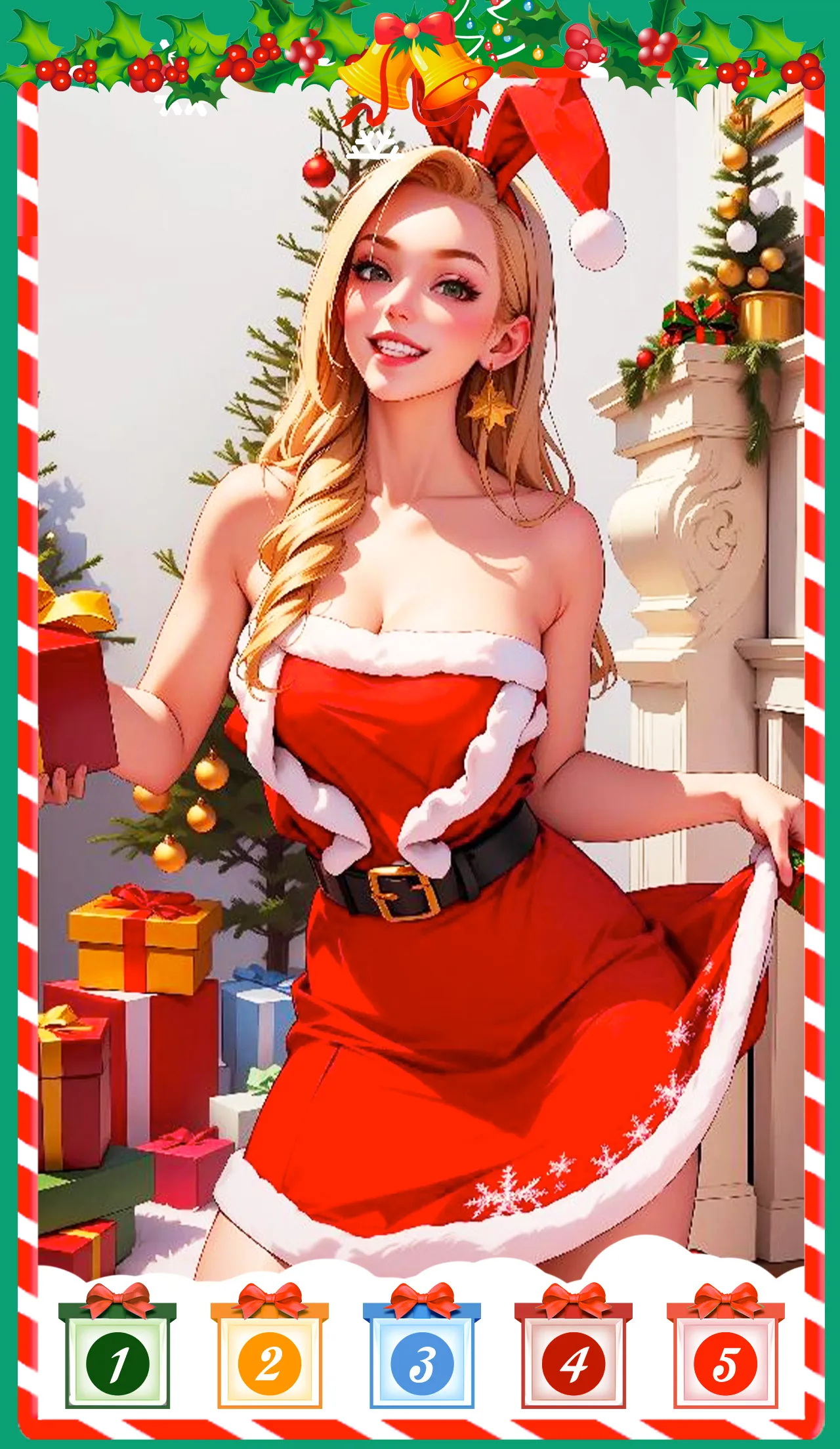 Christmas girl color by number | Indus Appstore | Screenshot