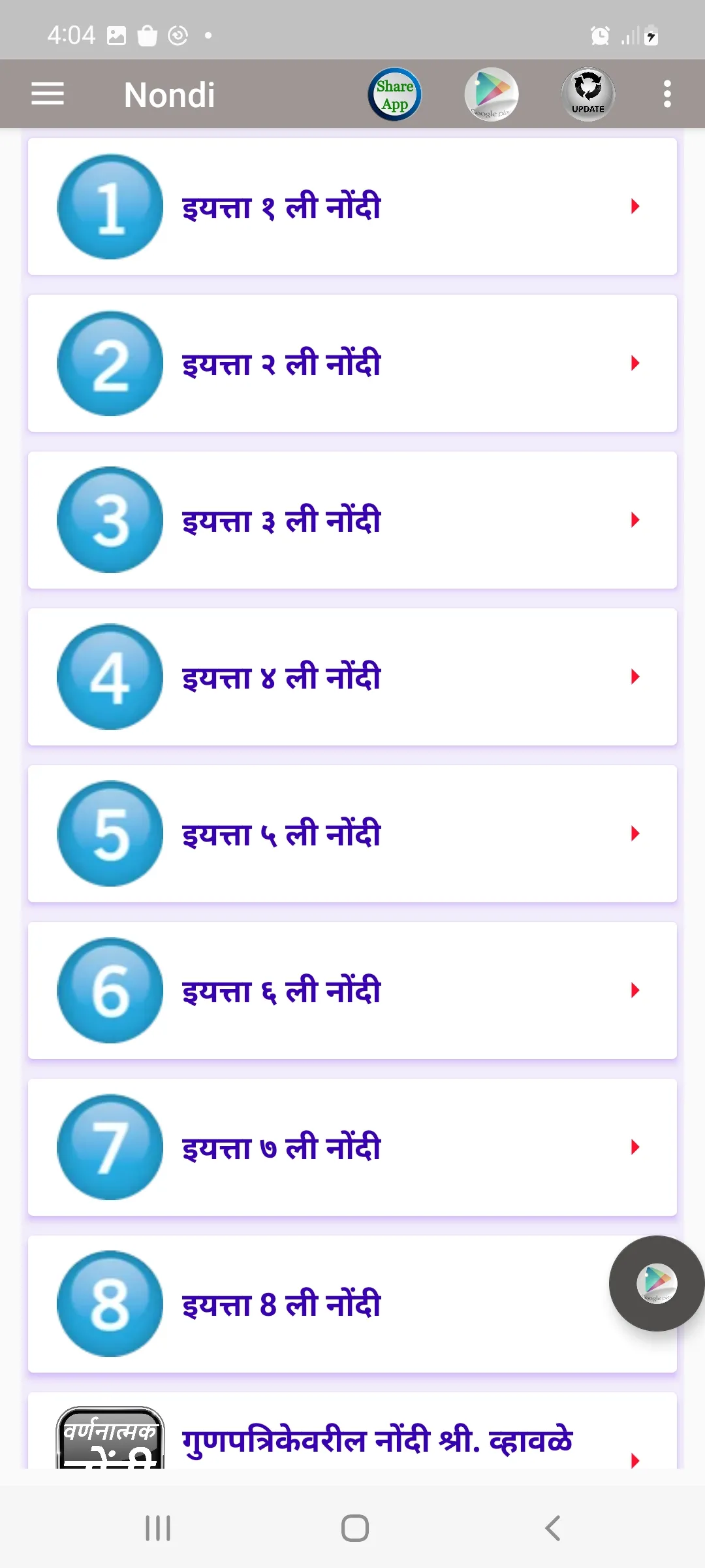 वर्णनात्मक नोंदी वर्ग १ ते ८ | Indus Appstore | Screenshot