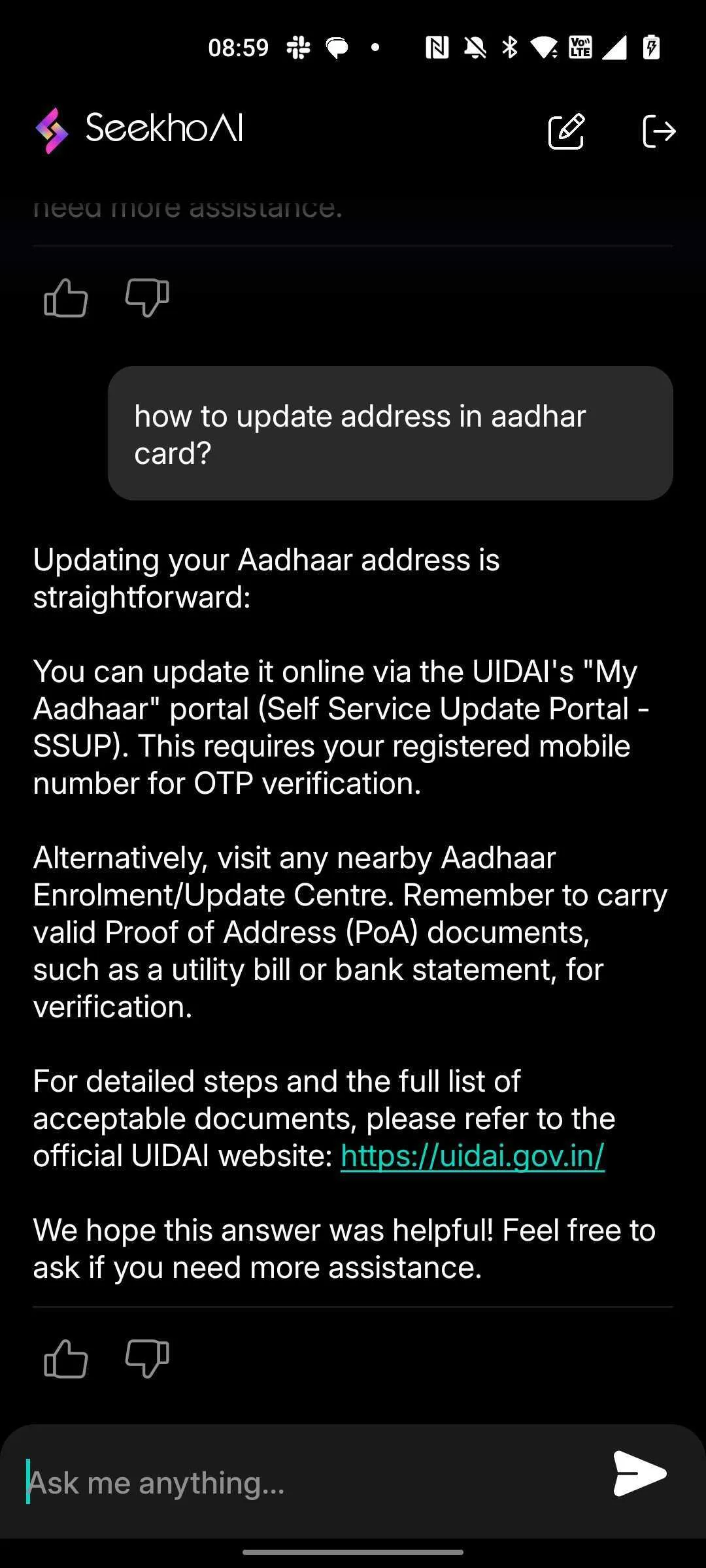 SeekhoAI: Talk & Learn | Indus Appstore | Screenshot