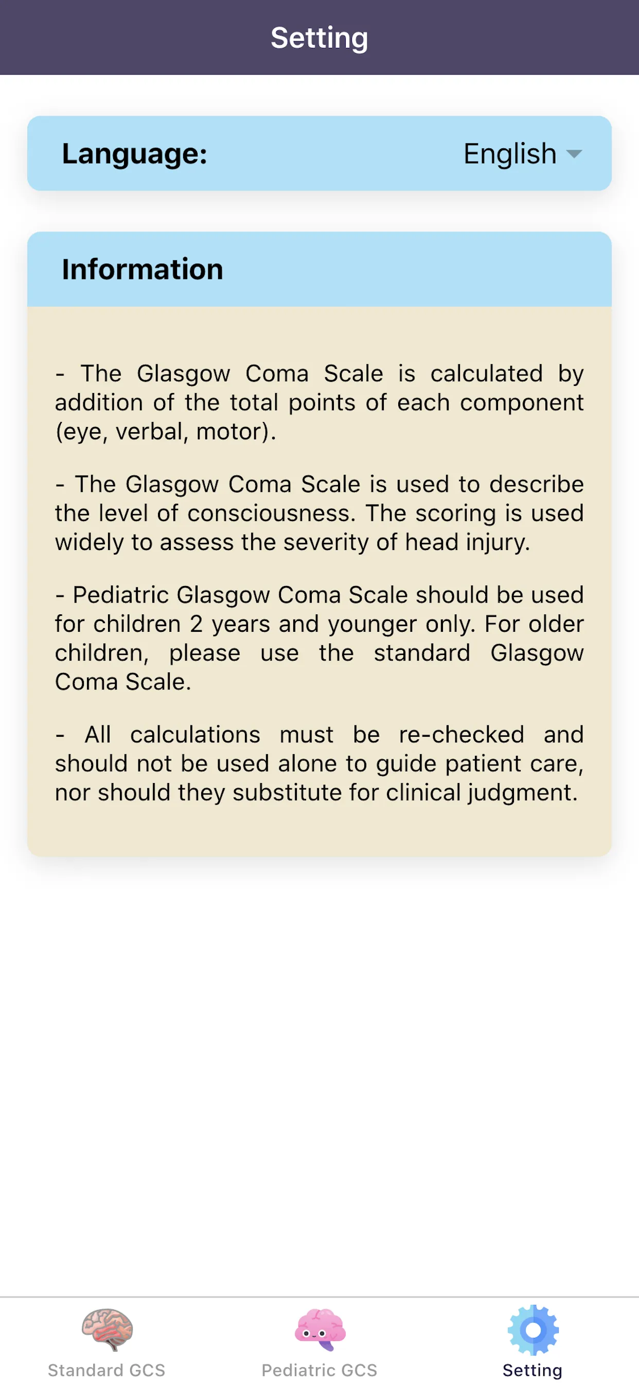 Glasgow Coma Scale (GCS) Score | Indus Appstore | Screenshot