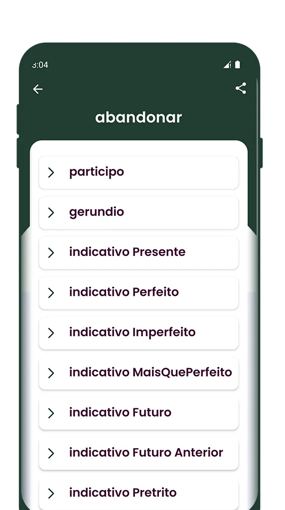 Conjugação Verbos Português | Indus Appstore | Screenshot