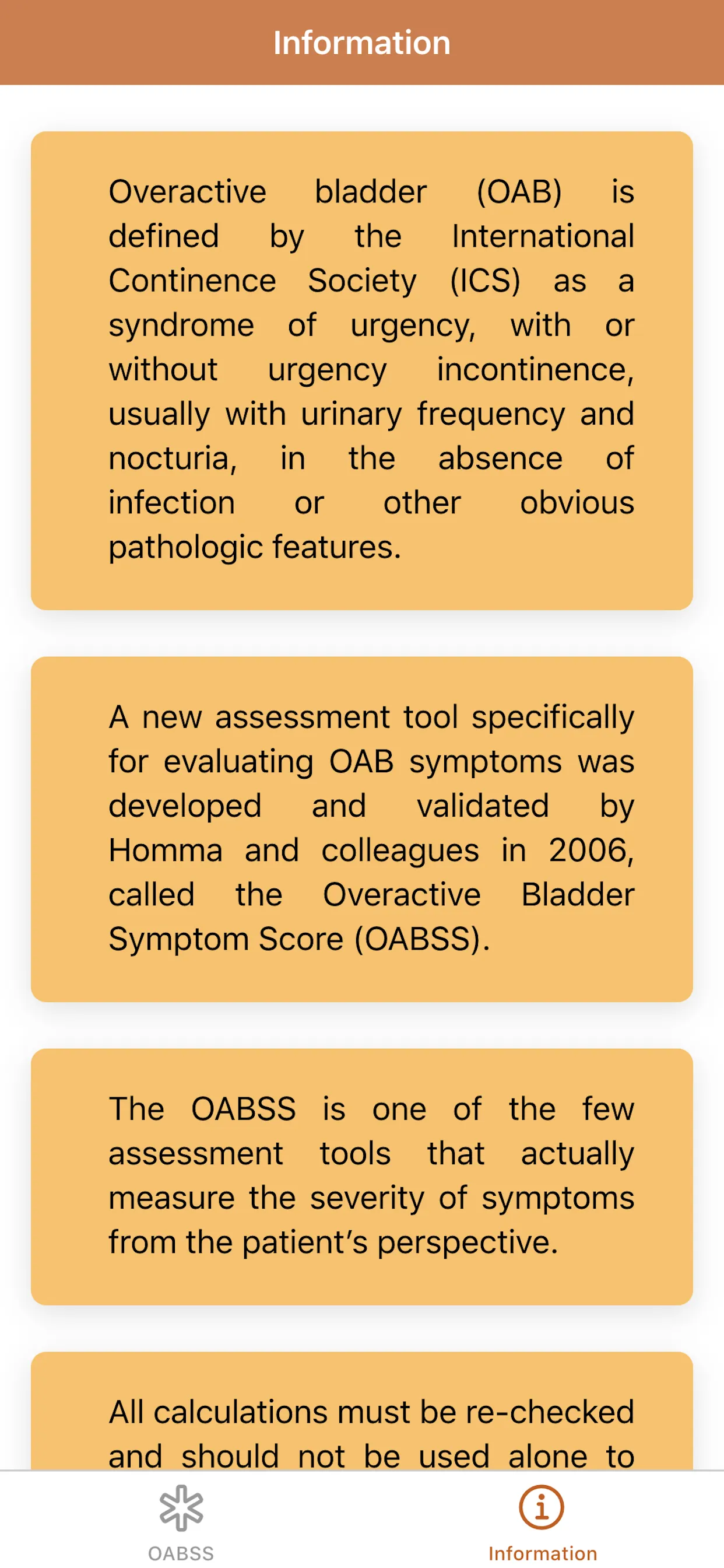 Overactive Bladder Score | Indus Appstore | Screenshot