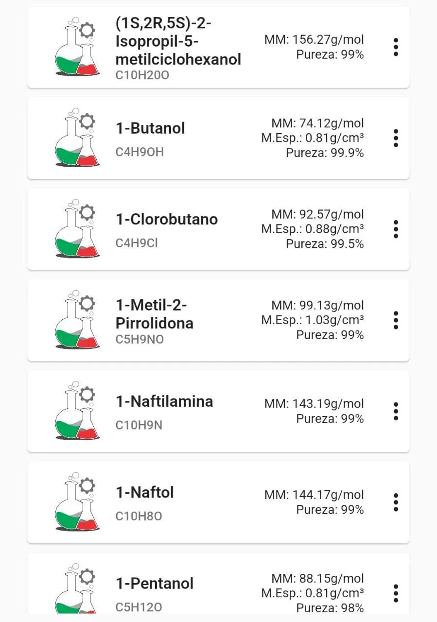 Preparo Solução Lab. Química | Indus Appstore | Screenshot