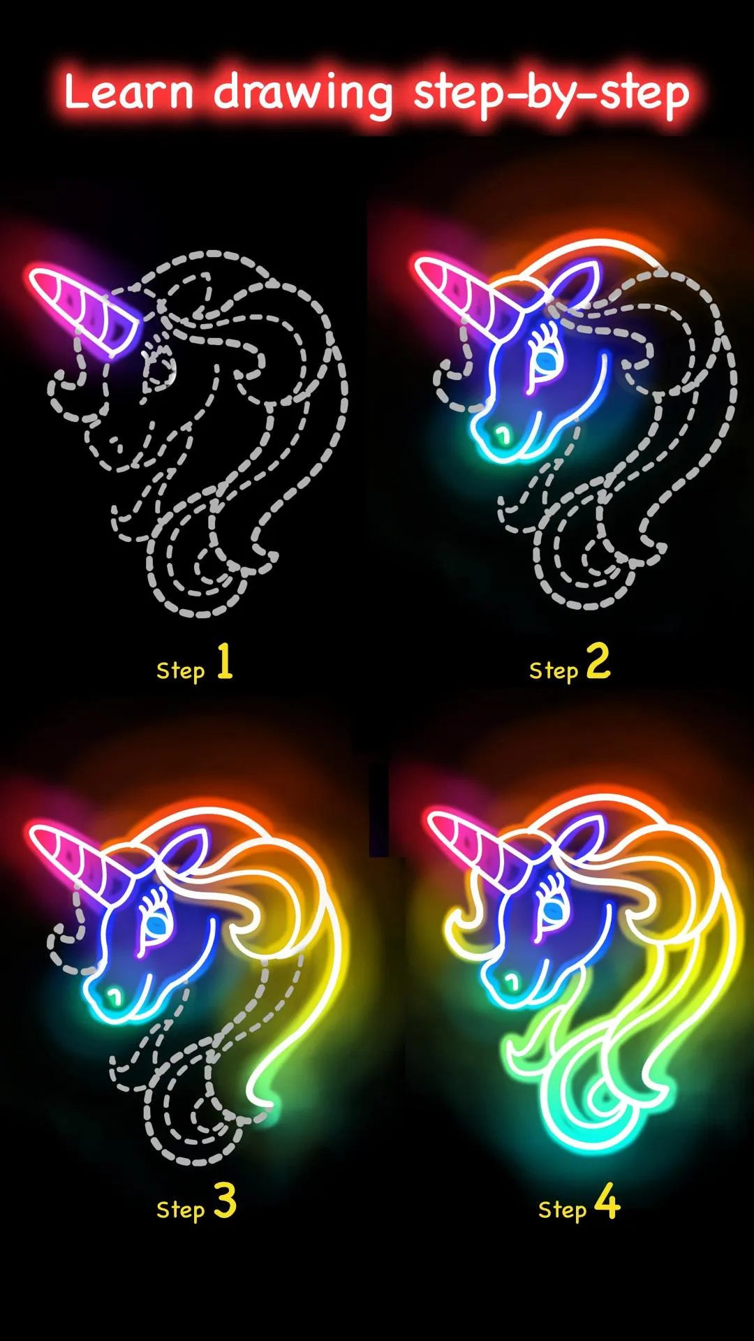 Learn to Draw Glow Cartoon | Indus Appstore | Screenshot