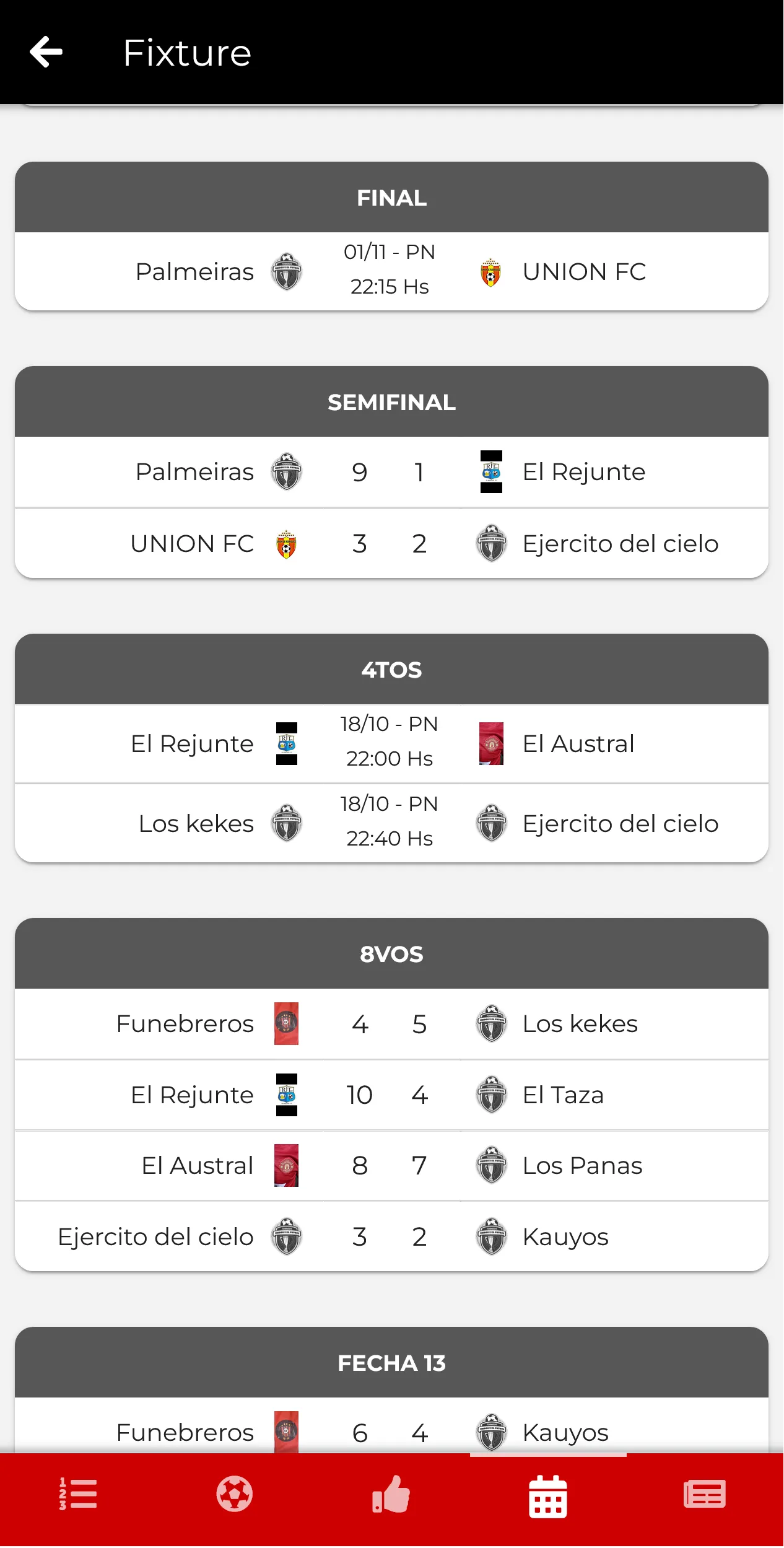 Torneos Unidos | Indus Appstore | Screenshot