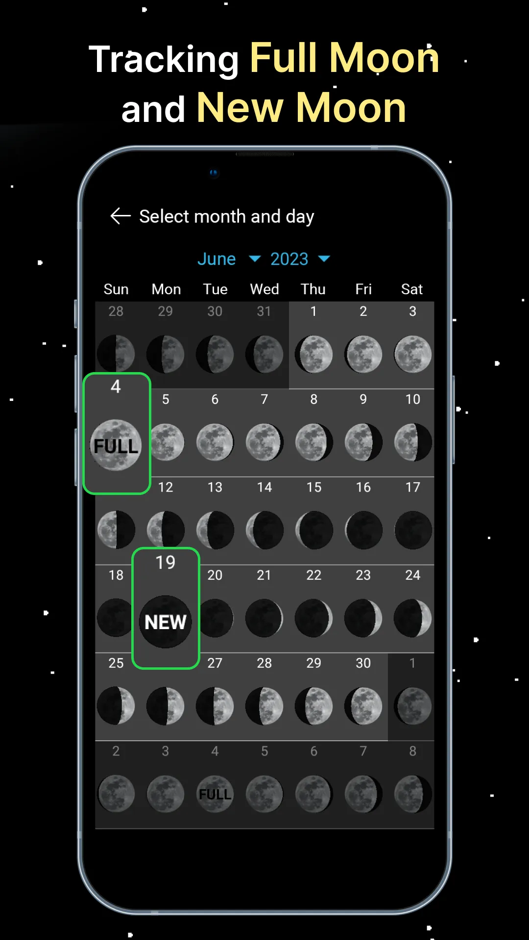 Moon Phase Calendar | Indus Appstore | Screenshot