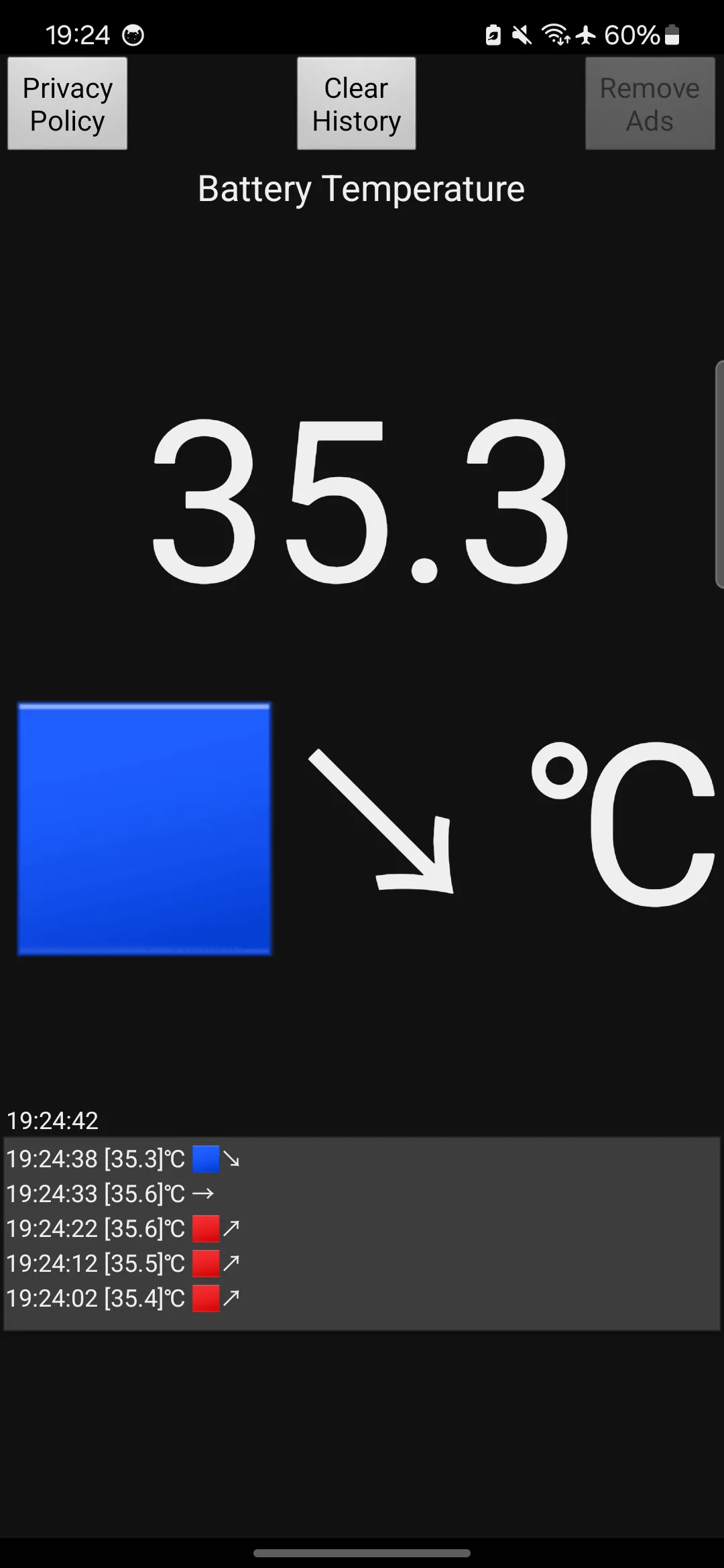 Phone Battery Temperature ℃ | Indus Appstore | Screenshot