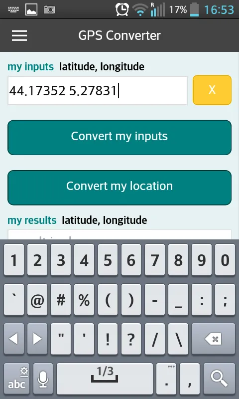 GPS coordinates converter | Indus Appstore | Screenshot