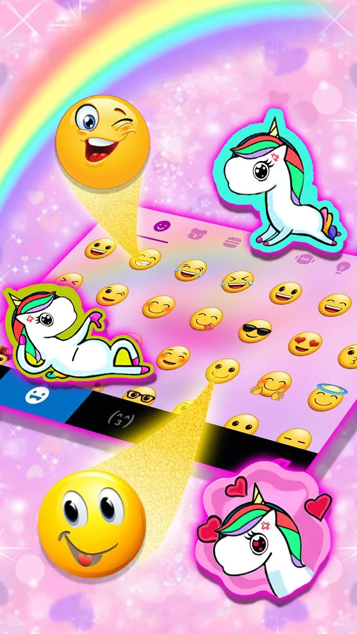 Rainbow Pink Unicorn Theme | Indus Appstore | Screenshot