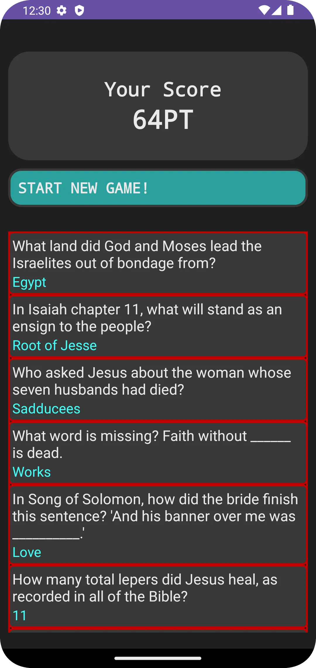 Bible Trivia | Indus Appstore | Screenshot