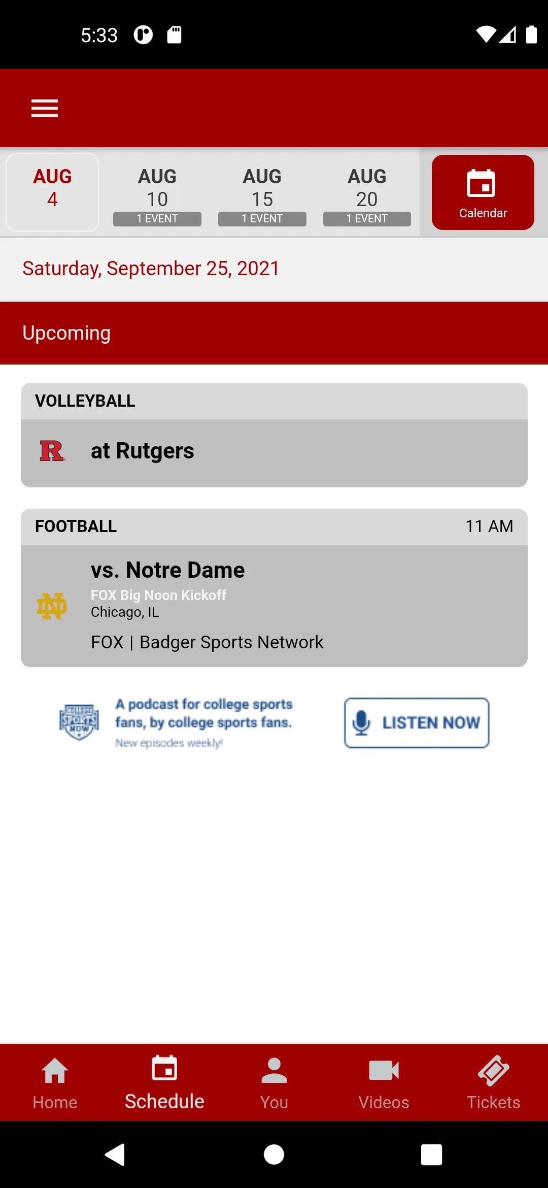 Wisconsin Badgers | Indus Appstore | Screenshot