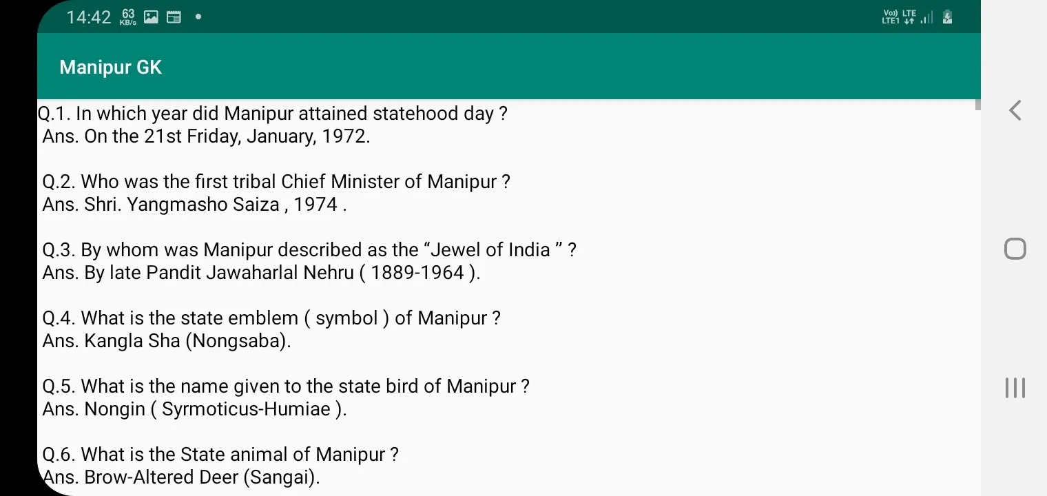 Manipur GK | Indus Appstore | Screenshot