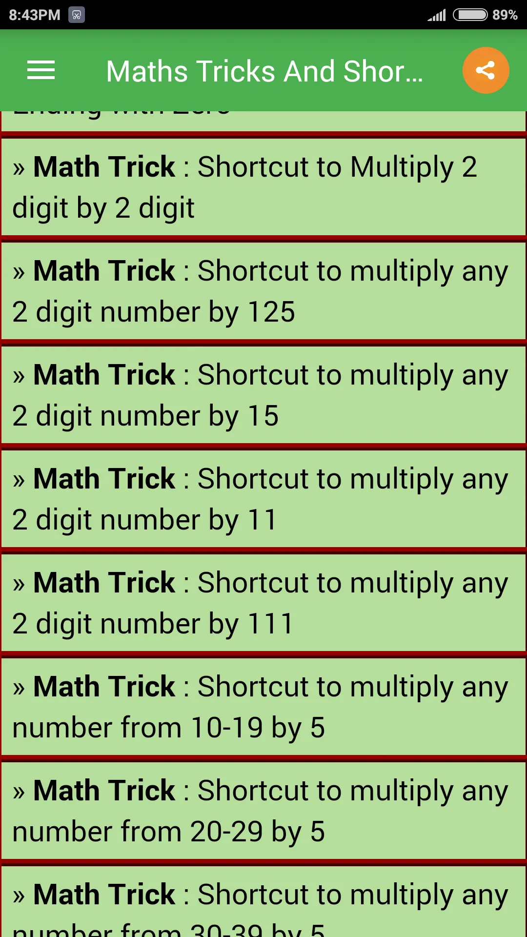 Maths Tricks And Shortcuts | Indus Appstore | Screenshot