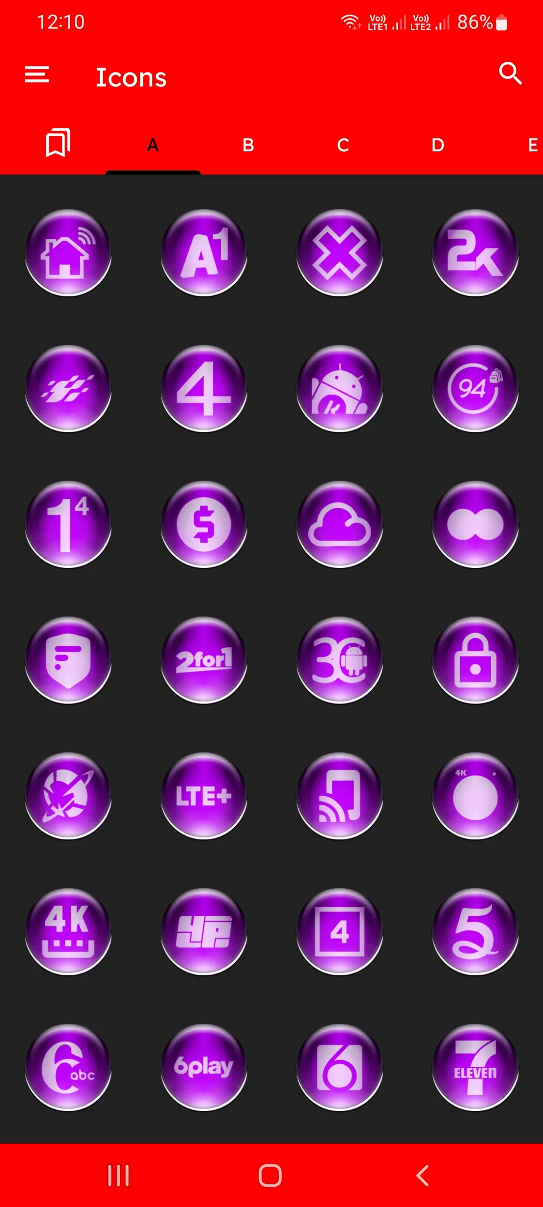 Purple Pixl Glass Icon Pack | Indus Appstore | Screenshot