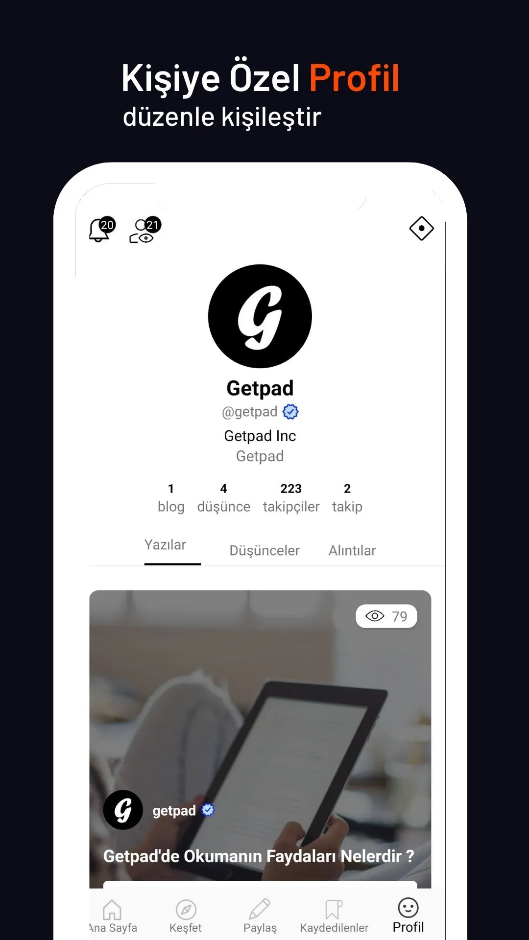 Getpad - Blog Makale Yaz Oku | Indus Appstore | Screenshot