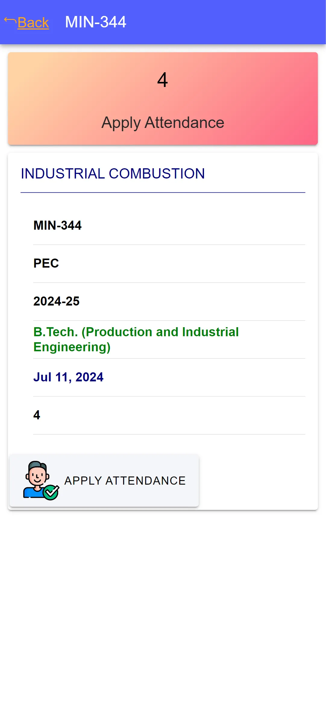 Attendance IITR | Indus Appstore | Screenshot