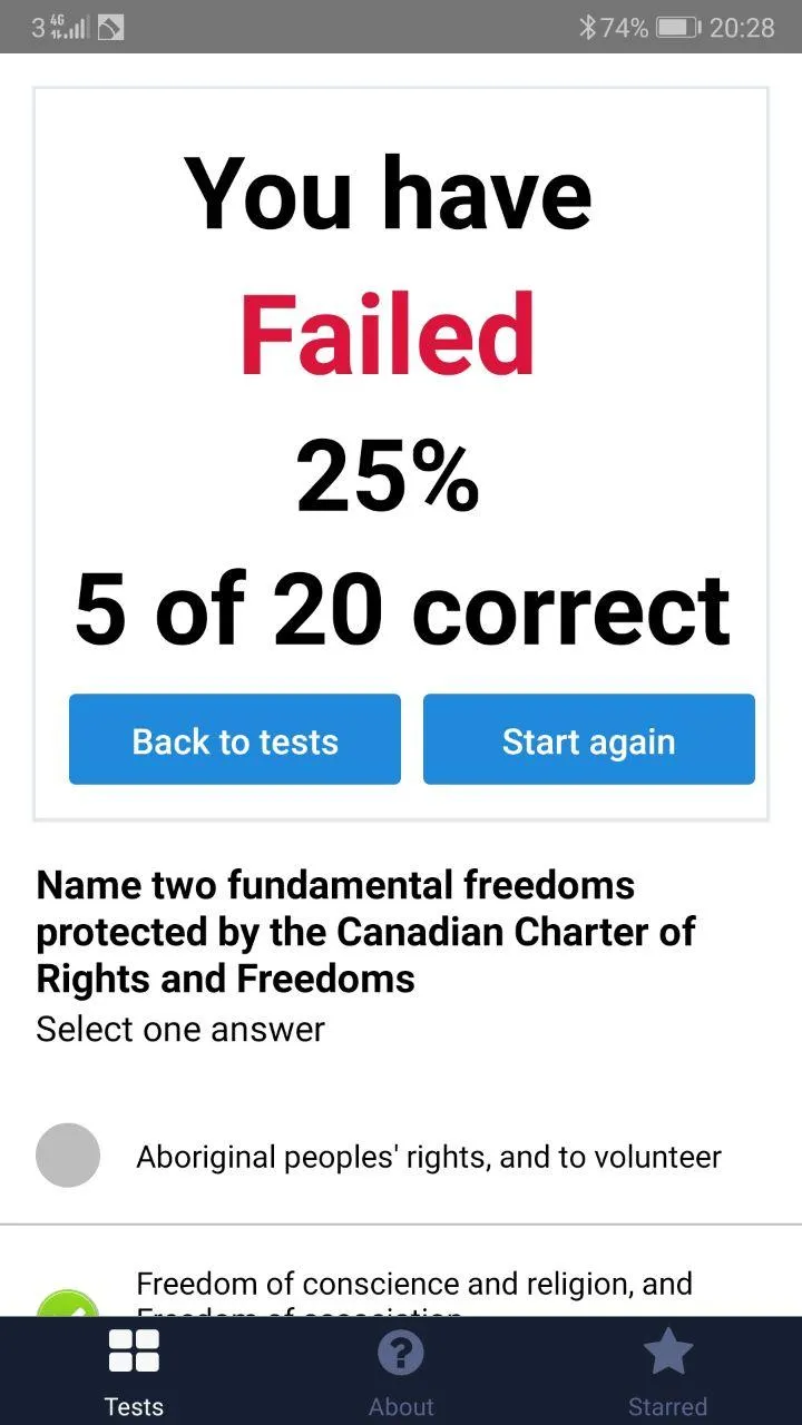 Canadian Citizenship Test | Indus Appstore | Screenshot