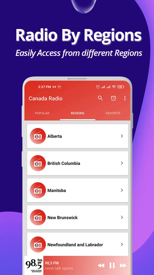 Canada Radio - Online FM Radio | Indus Appstore | Screenshot