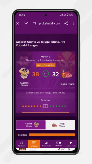 Pro Kabaddi Official App | Indus Appstore | Screenshot
