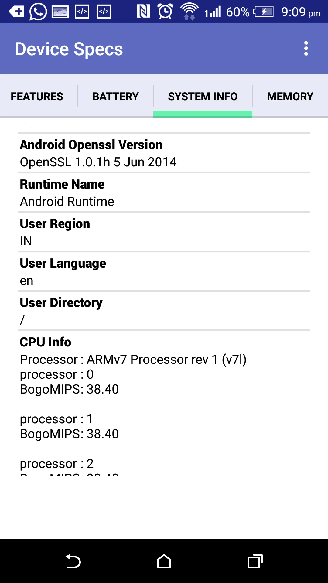 Device Specs - System Info | Indus Appstore | Screenshot