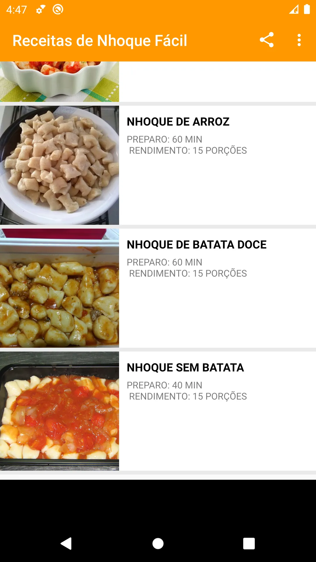 Receitas de Nhoque Fácil | Indus Appstore | Screenshot