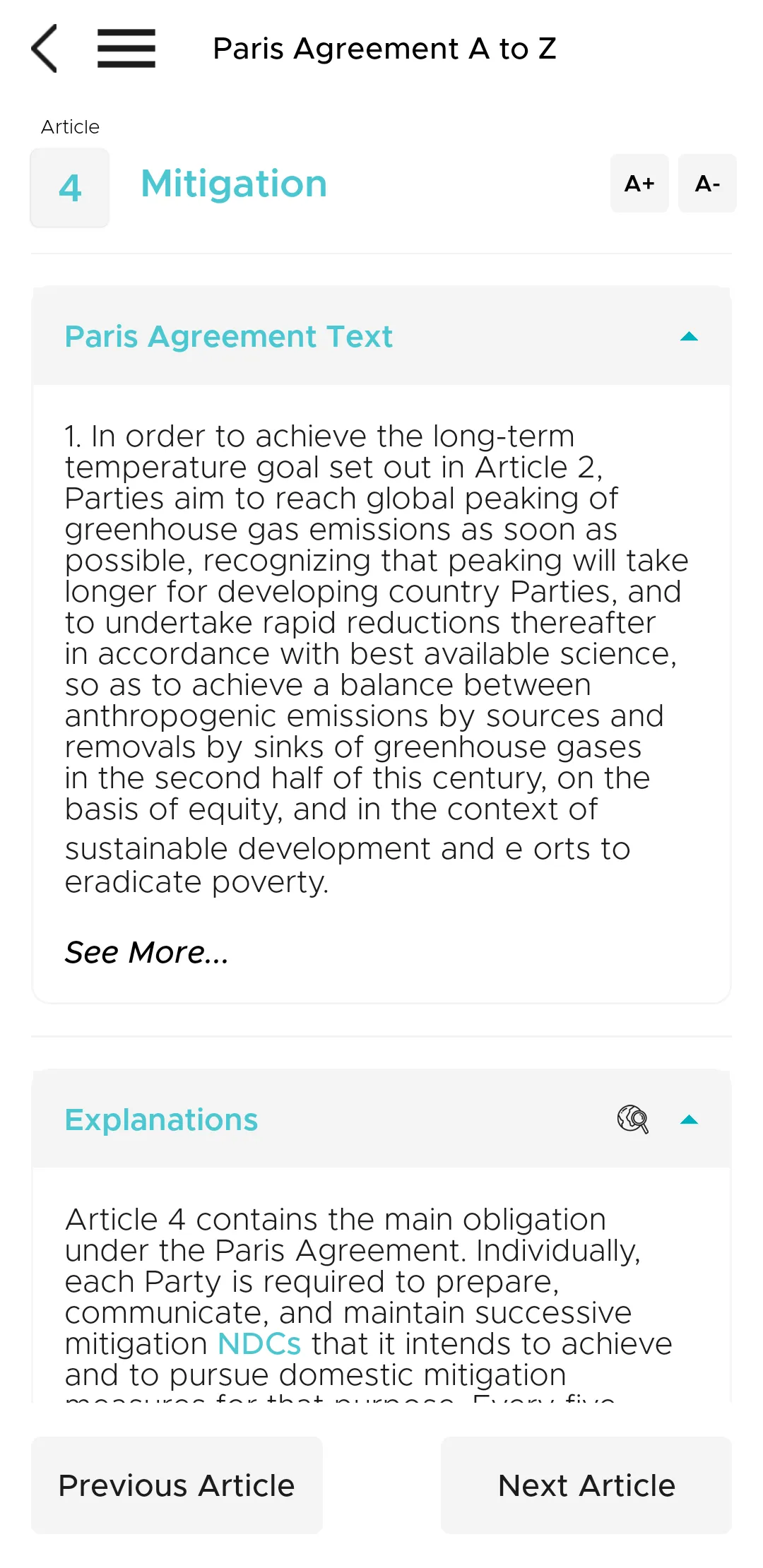 Paris Agreement A to Z | Indus Appstore | Screenshot