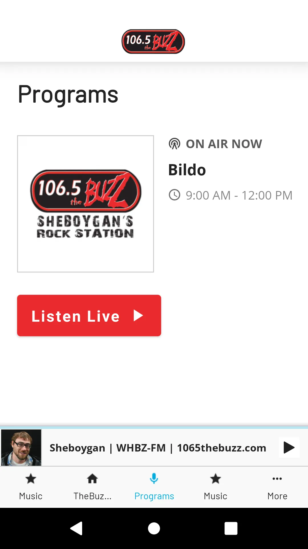 106.5 The Buzz (WHBZ-FM Radio) | Indus Appstore | Screenshot